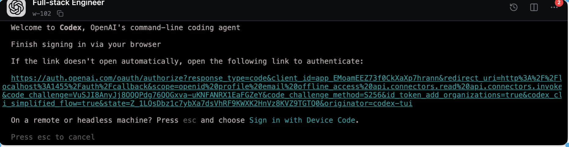 复制 OpenAI OAuth URL